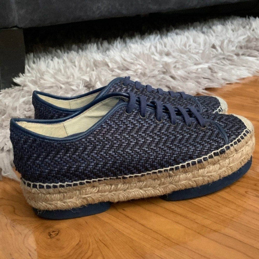 Navy Blue Espadrille Sneakers